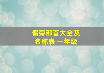 偏旁部首大全及名称表 一年级